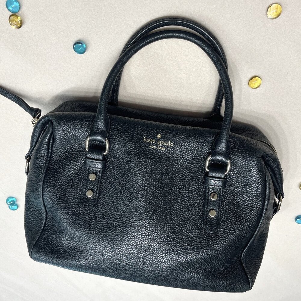 Kate Spade Julianne Mulberry Street Black Leather Satchel, Size: 12 * 9 * 5